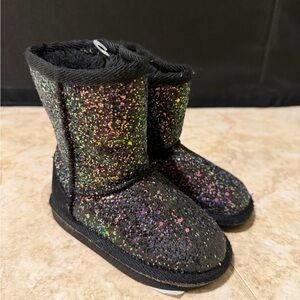The Children's Place Black Glitter Kids Boots